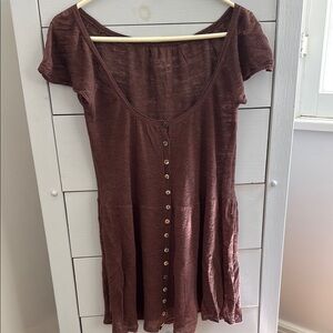 Brown Button-Down Dress